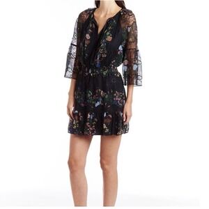 Amanda Uprichard Alena Floral Lace Mini Dress - Small